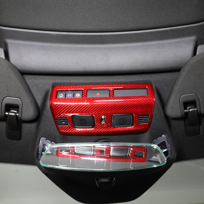 Red Real Dry Carbon Fiber Reading Light Trim Frame Cover For Corvette C8 2020-26 10