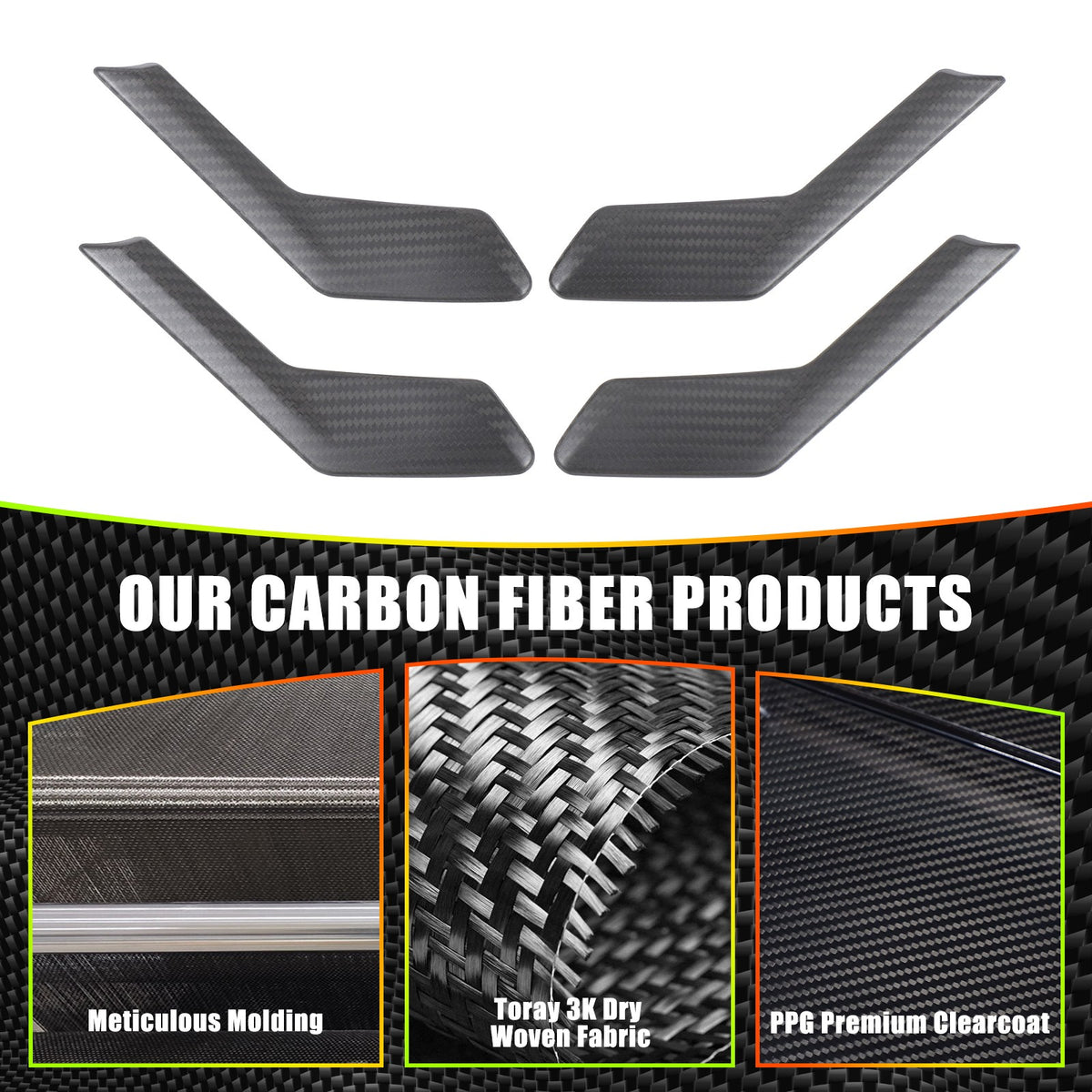 Matte Real Carbon Fiber Inner Door Handle Cover Trim For BMW 5 Series G60 2024+ 13