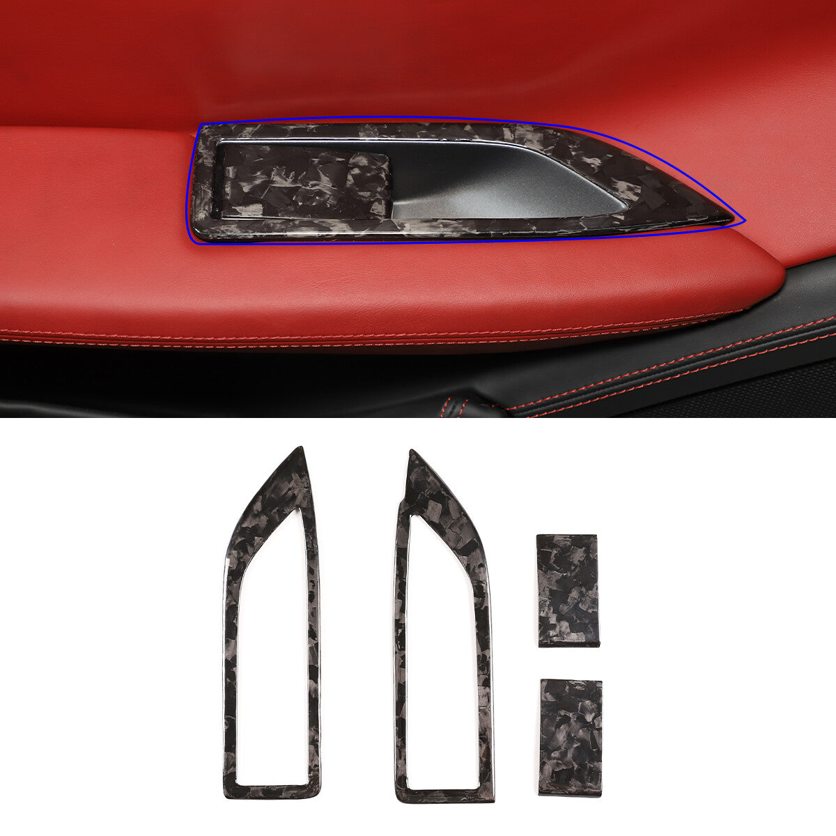 Real Carbon Fiber Window Lift Panel Trim Cover For Ferrari 458 11-16 1