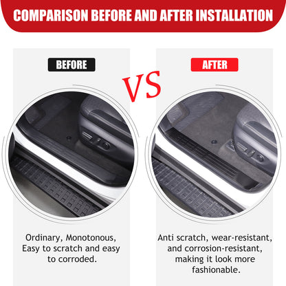 Black Interior Door Sill Guard Protector Cover For Toyota Land Cruiser LC250 US 9