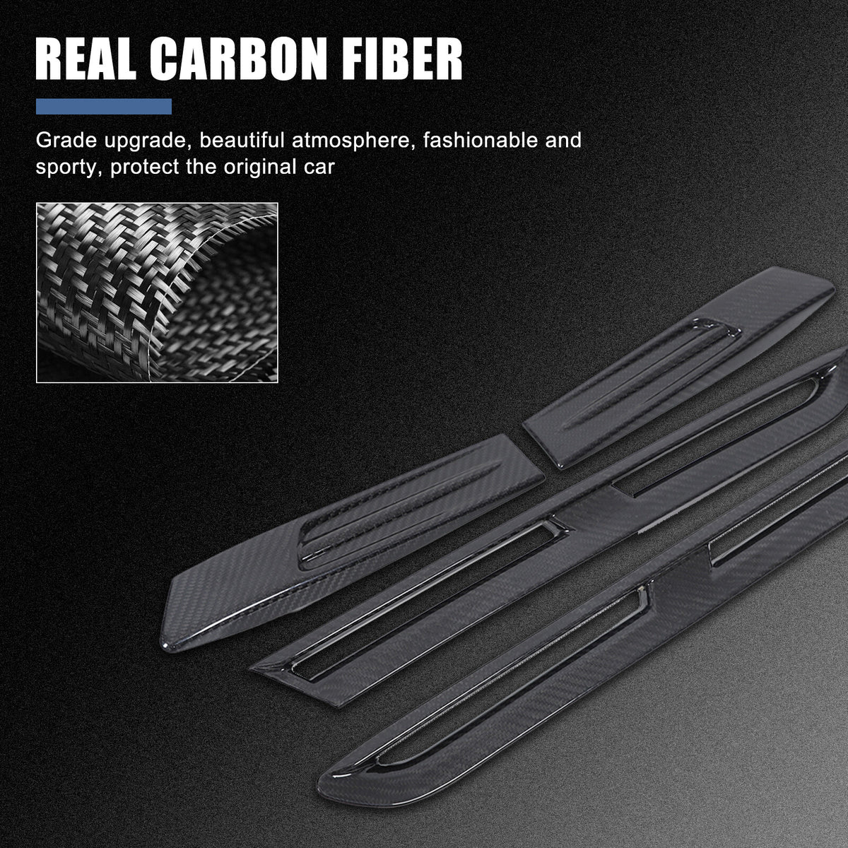 Real Carbon Fiber Side Fender Wing Decal Trim For Nissan GT-R R35 2008-2016 7