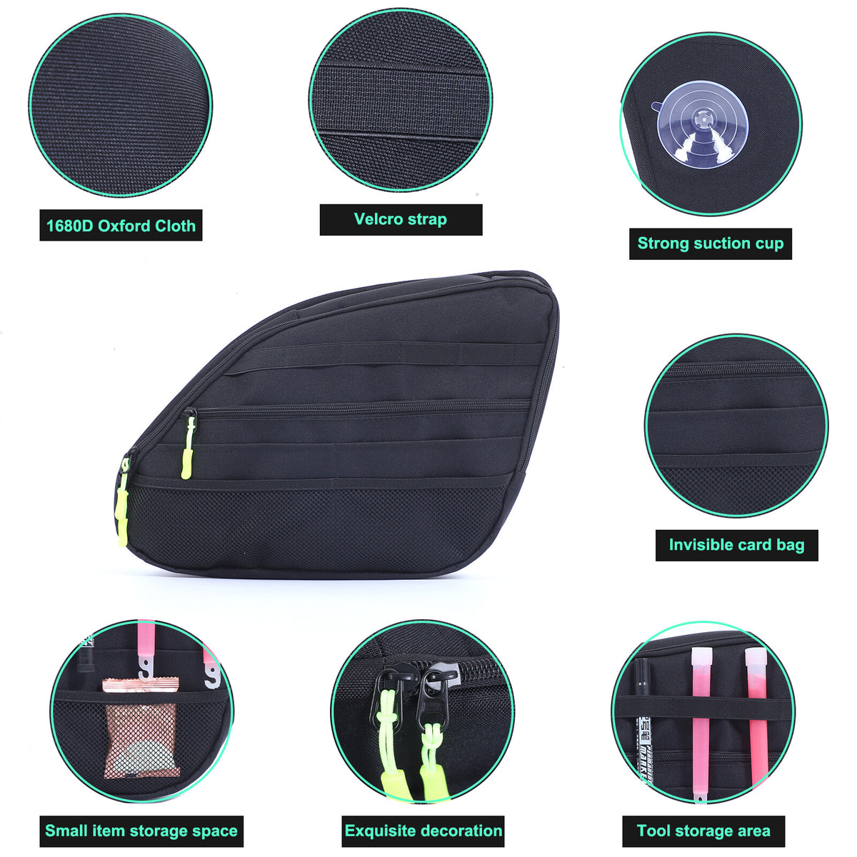 Rear Trunk Left Side Storage Bag Pocket Organizer For Mitsubishi Outlander 16-20 11