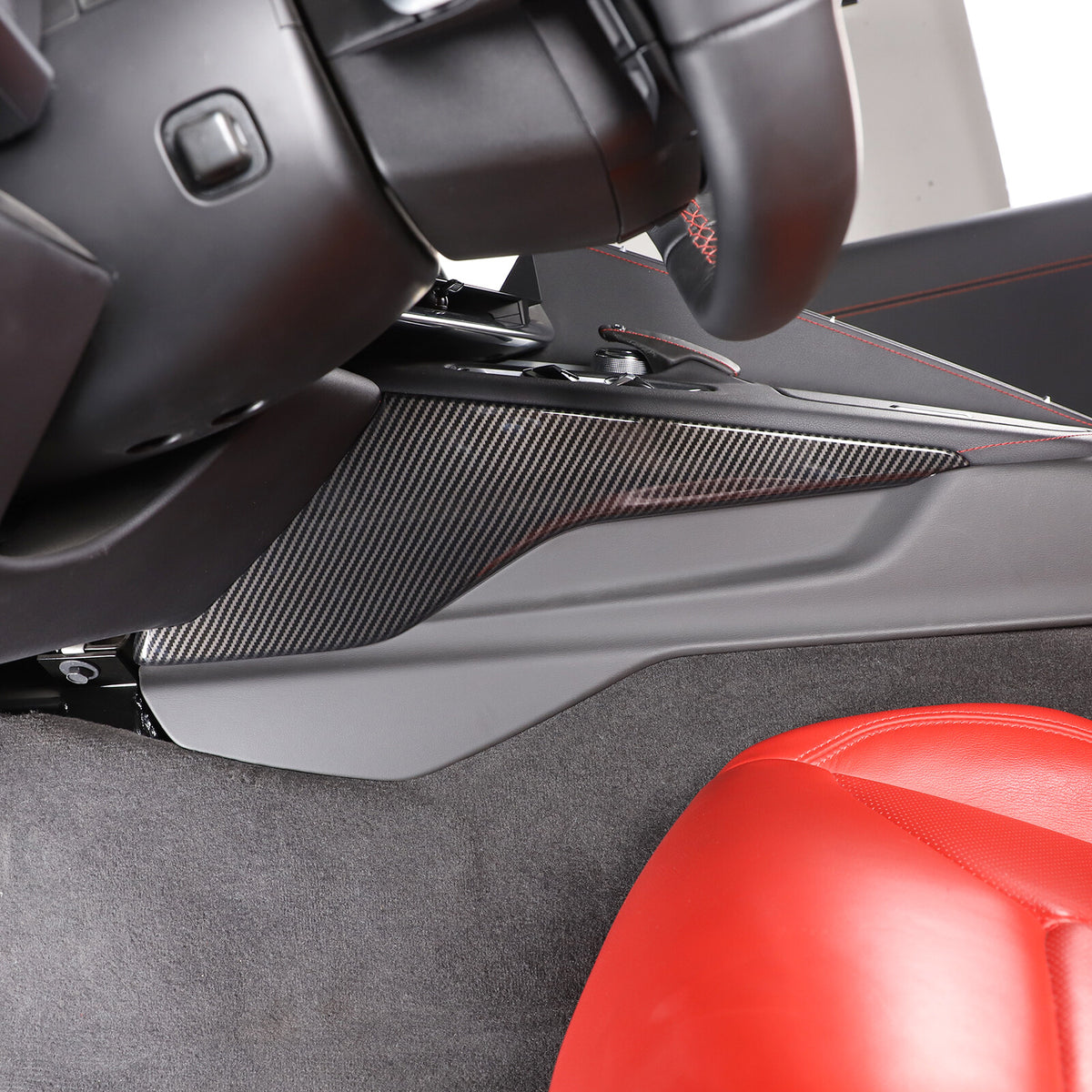 Carbon fiber ABS Console Gear Shift Side Trim Cover For Corvette C8 2020-2025 1