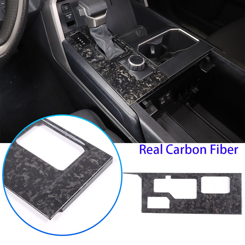 Forged Carbon Fiber Center Console Gear Shift Panel trim for Toyota Tundra 22-26 1
