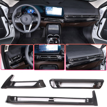 ABS Carbon fiber Center Console air outlet frame Trim For BMW X1 U11 2023-24 1