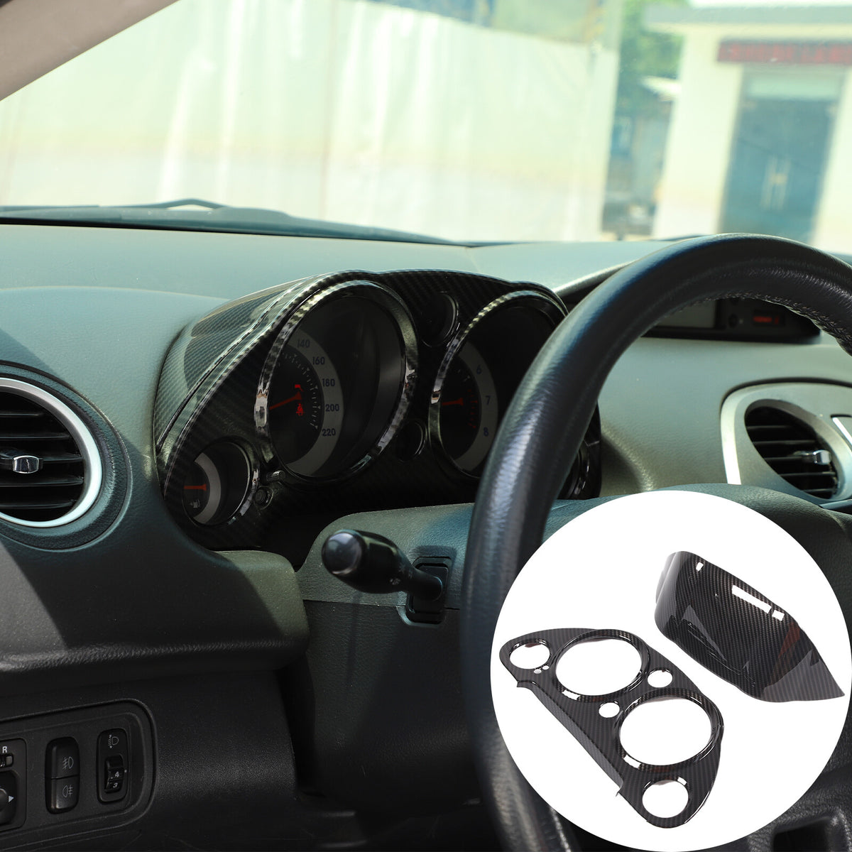Carbon fiber ABS Dashboard Trim Panel For Mitsubishi Eclipse 2006-2011 2PCS 9