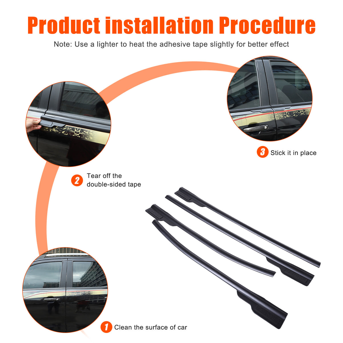 Black Car Window Bottom Strip Cover Trim For Ford Ranger 2015-2021 18