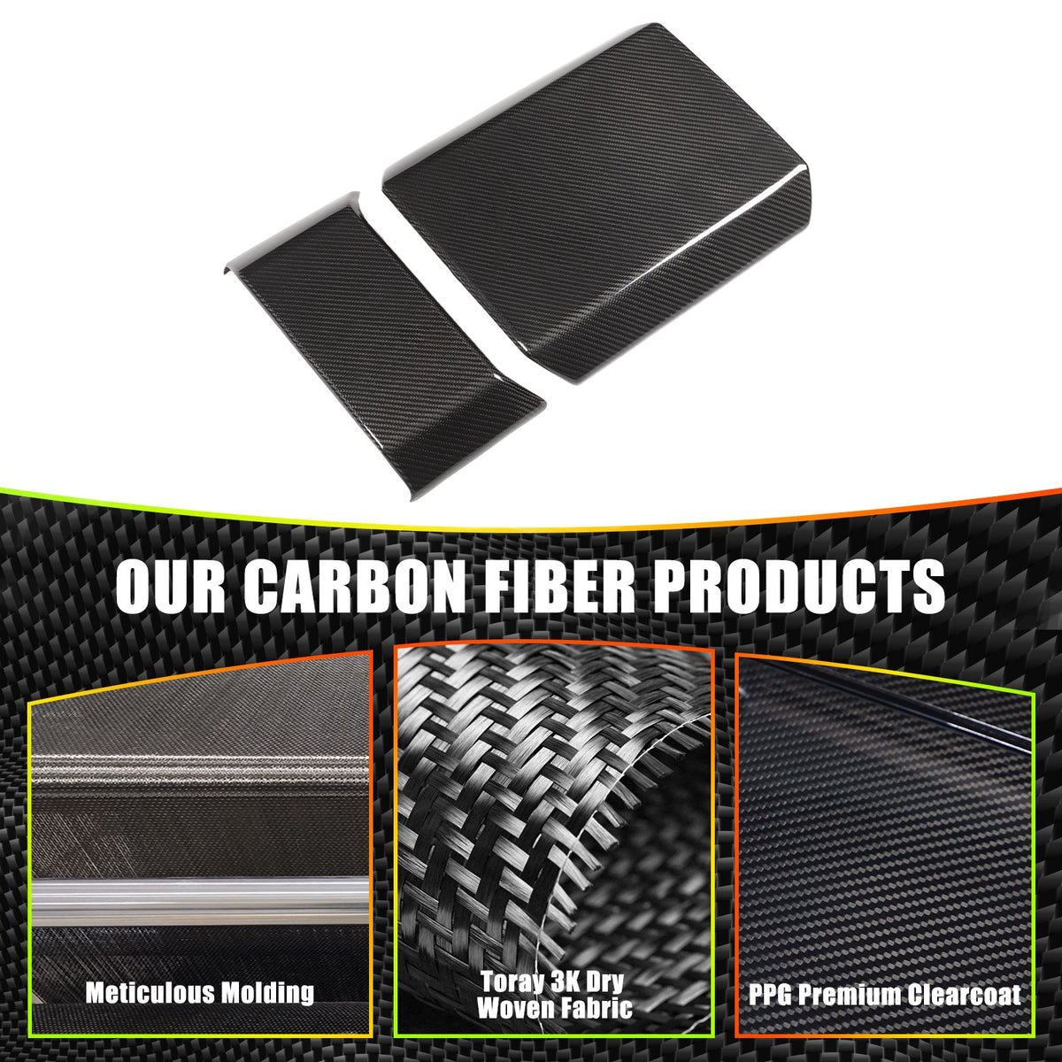Real Dry Carbon Fiber Center Console Interior Trim For Tesla Cybertruck 2024+ 51
