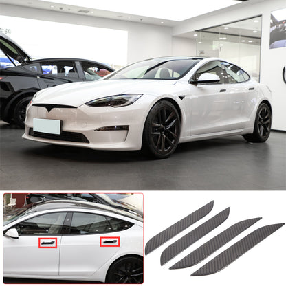 Real Dry Carbon Fiber Center Console Interior Trim Cover For Tesla Model S 23+ 56