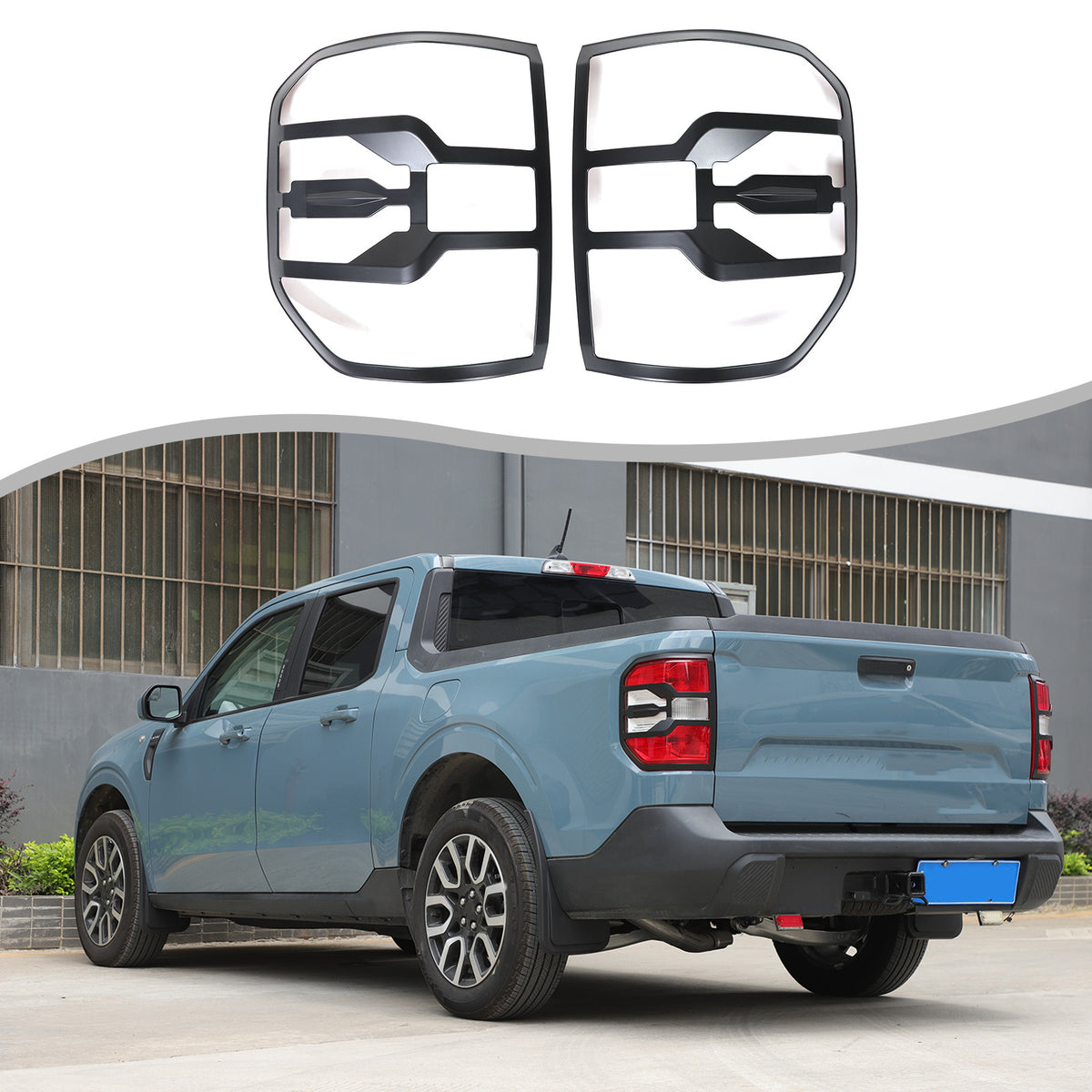 Matte Black Rear Taillight Trim Cover Bezel For Ford Maverick 2022-2024 US 9