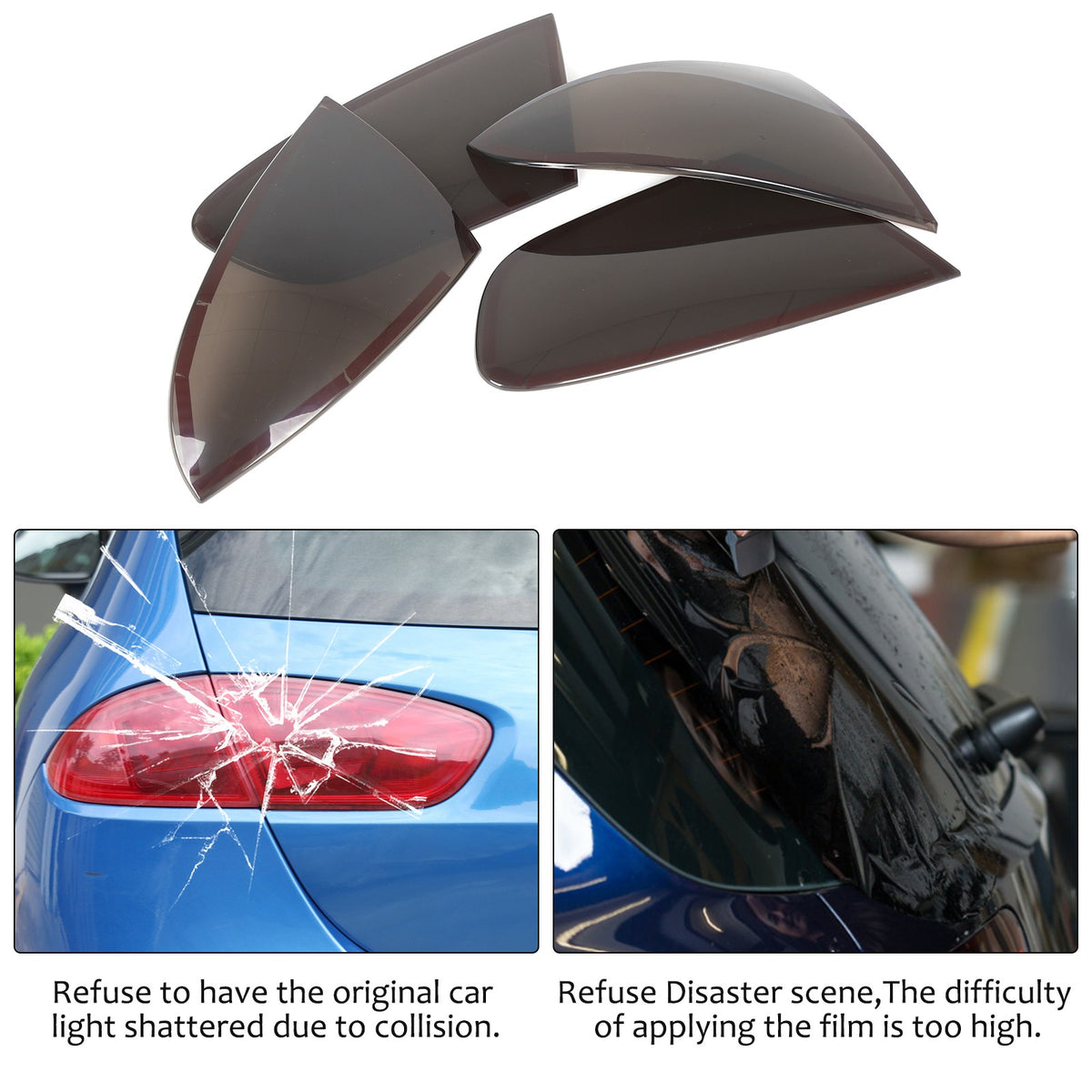 Transparent Gray Smoked Tail Light Trim Cover For Seat Leon MK2 1P1 2008-2012 11