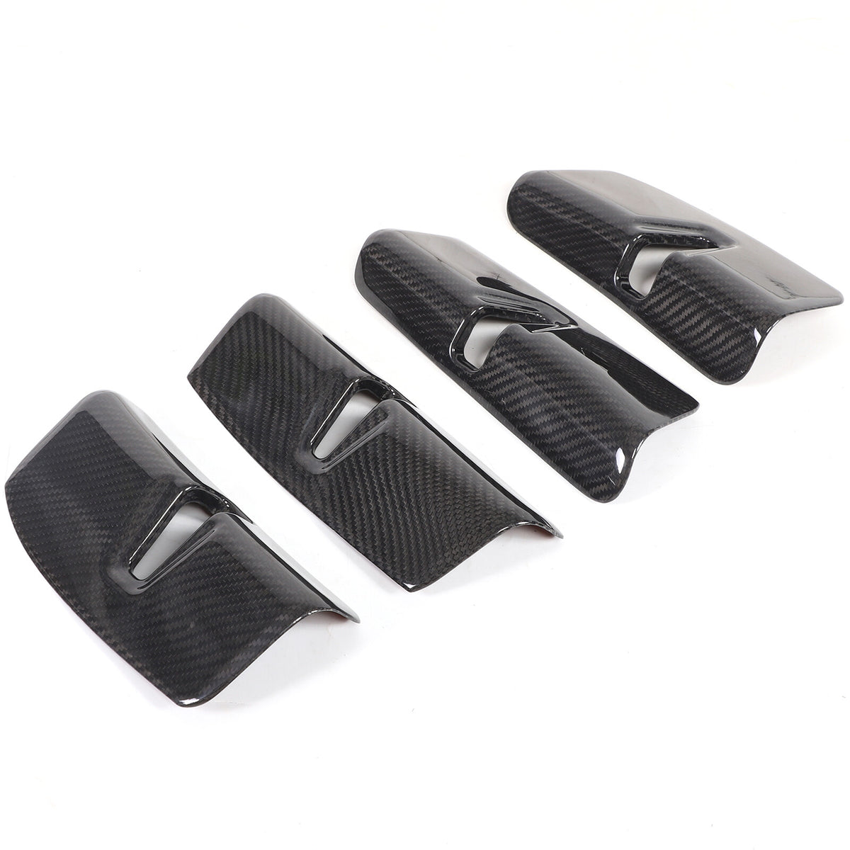 Real Carbon Fiber Interior Door Lock Trim Cover For Porsche Panamera 17-23 12