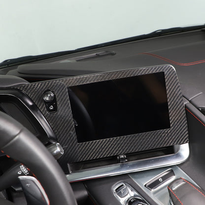 Real Carbon Fiber Dashboard Navigation Srceen Trim For Corvette C8 2020-25 US 15