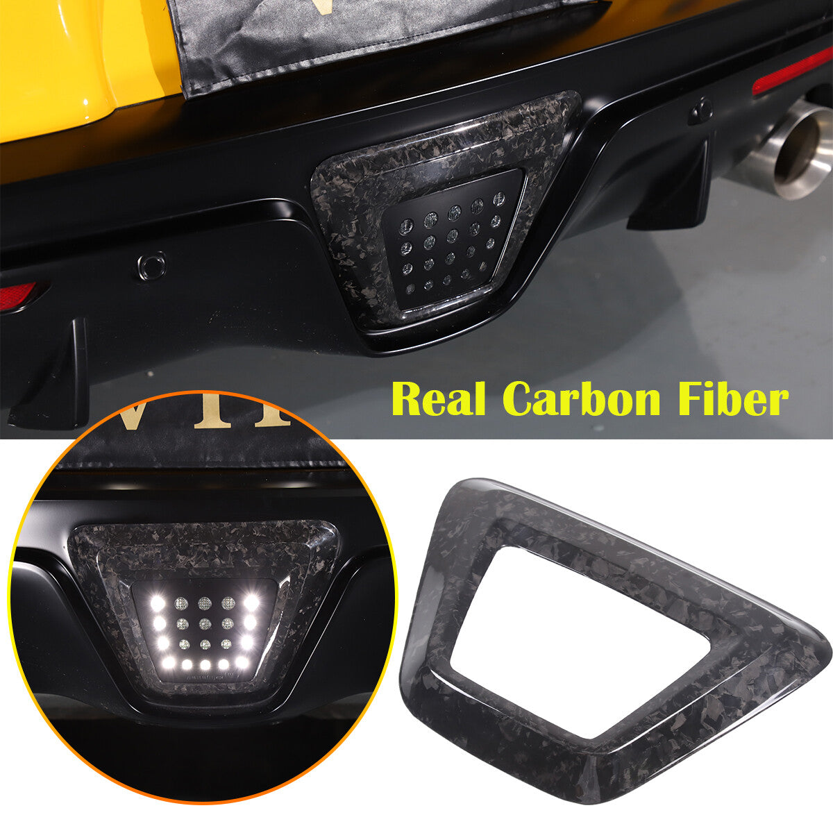 Forged Carbon fiber Rear lower Bumper brake light frame For Toyota Supra 2019-24 1