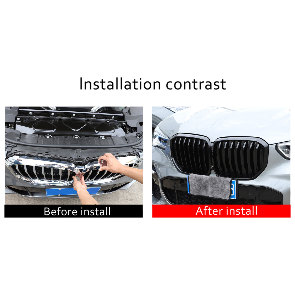 Replace Glossy Black Front Kidney Grille For BMW X5 G05 2019-2022 2023 2