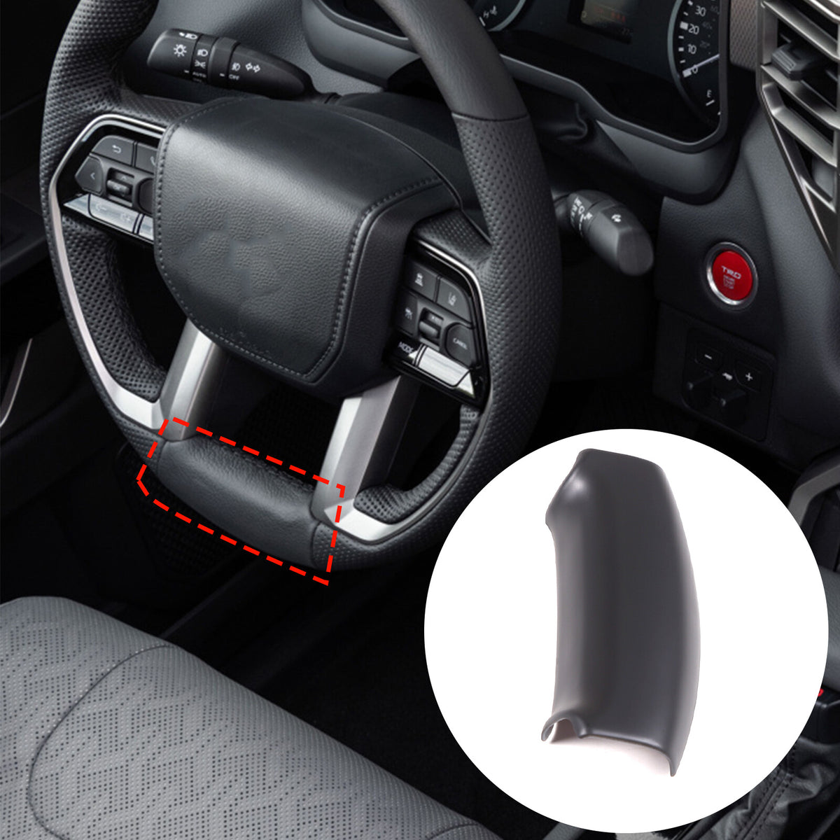Matte Black ABS Interior Decoration Cover Trim Kit For Toyota Tundra 2022-26 US - Variants 6-10 16
