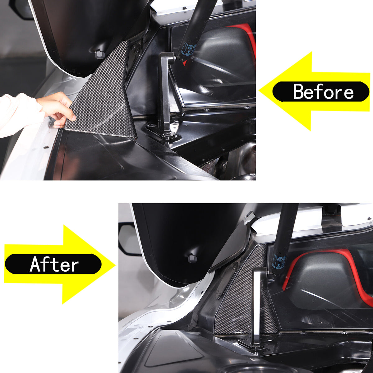 Real Carbon fiber Engine Bay Panel Base Cover Overlay Trim Set For Corvette C8 18