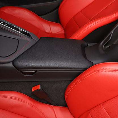 ABS & PU Leather Center Console Armrest Box Cover For Corvette C8 2020-26 8