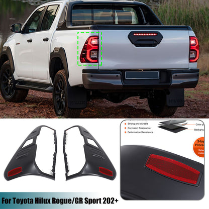 Black Tail Light Taillight Cover Trim For Toyota Hilux Rogue/GR Sport 202+ 1