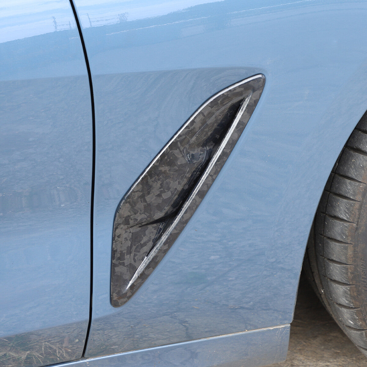2PCS Forged Carbon Fiber Side Fender Air Outlet Trim For BMW 8 Series 2019-22 3