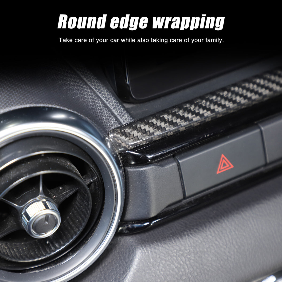 Real Carbon Fiber Center Console air outlet Trim Cover For Mazda MX-5 Miata 16+ 3