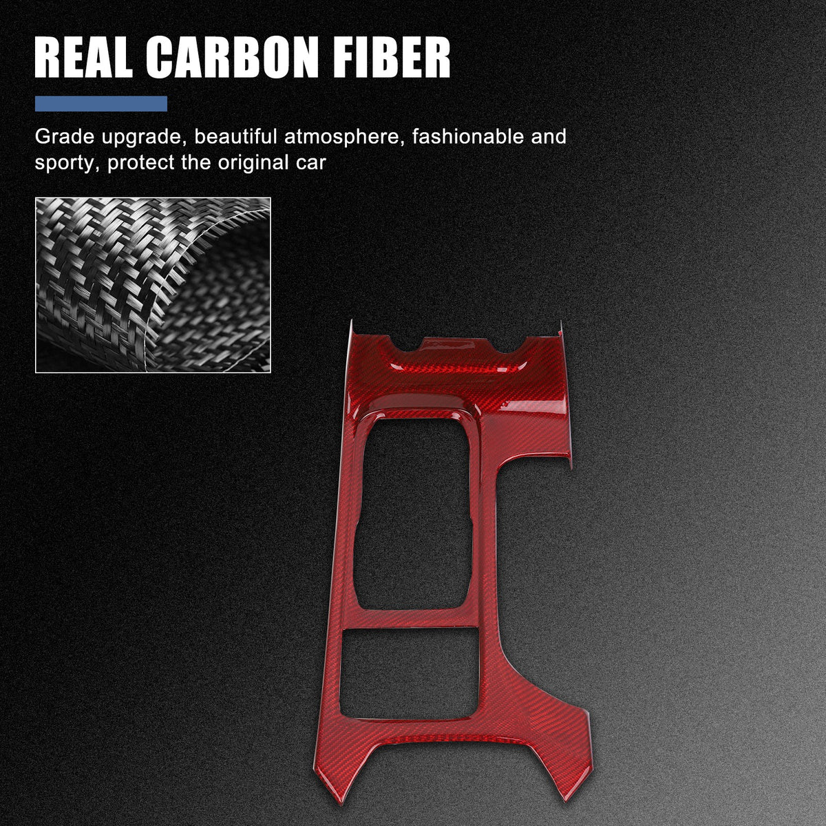 Red Real Carbon Fiber Center Console Cup Holder Trim For Subaru WRX VB 2022+ 10