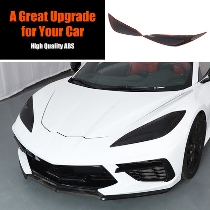 Smoked Black Front Headlight Headlamp Blackout Cover Trim For Corvette C8 20+ US 13