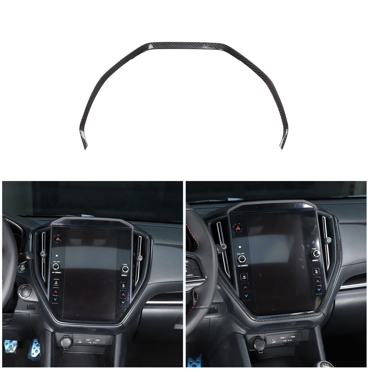 Real Carbon Fiber Center Navigation Screen Trim Cover For Subaru WRX VB 2022-24 16