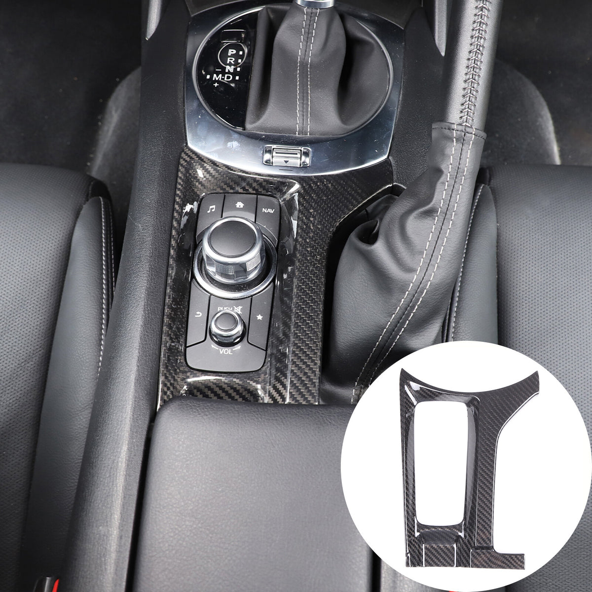 Real Carbon fiber Center Multimedia Panel Cover Trim For Mazda MX-5 2016-23 US 9