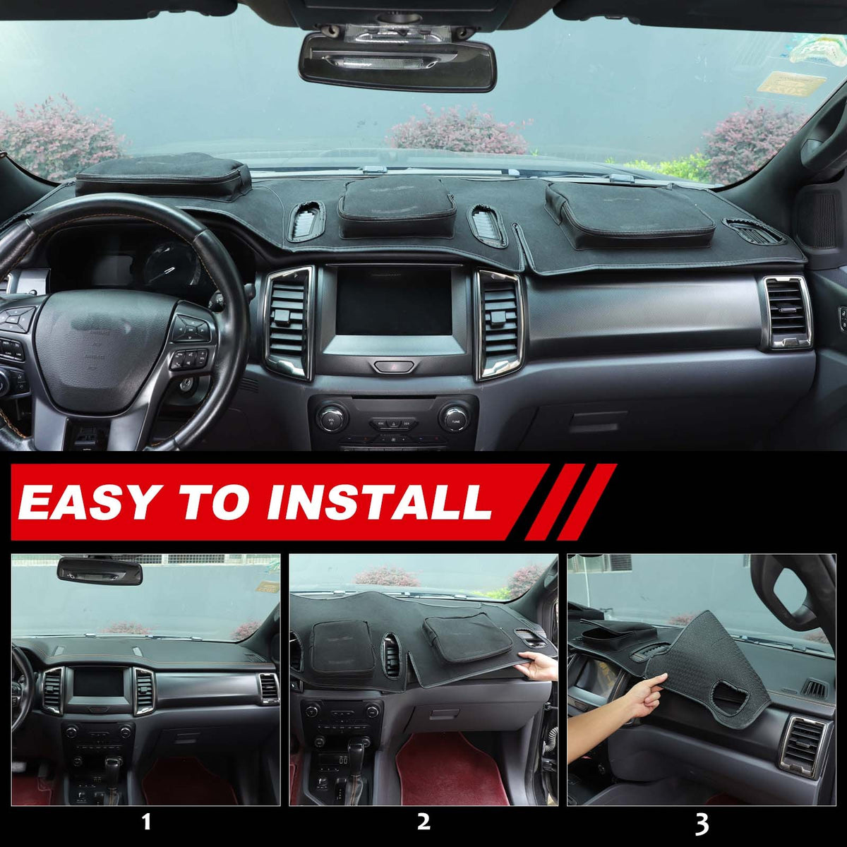 Interior Center Console Dashboard Storage Bag For Ford Ranger T7 T8 2015-21 US 5