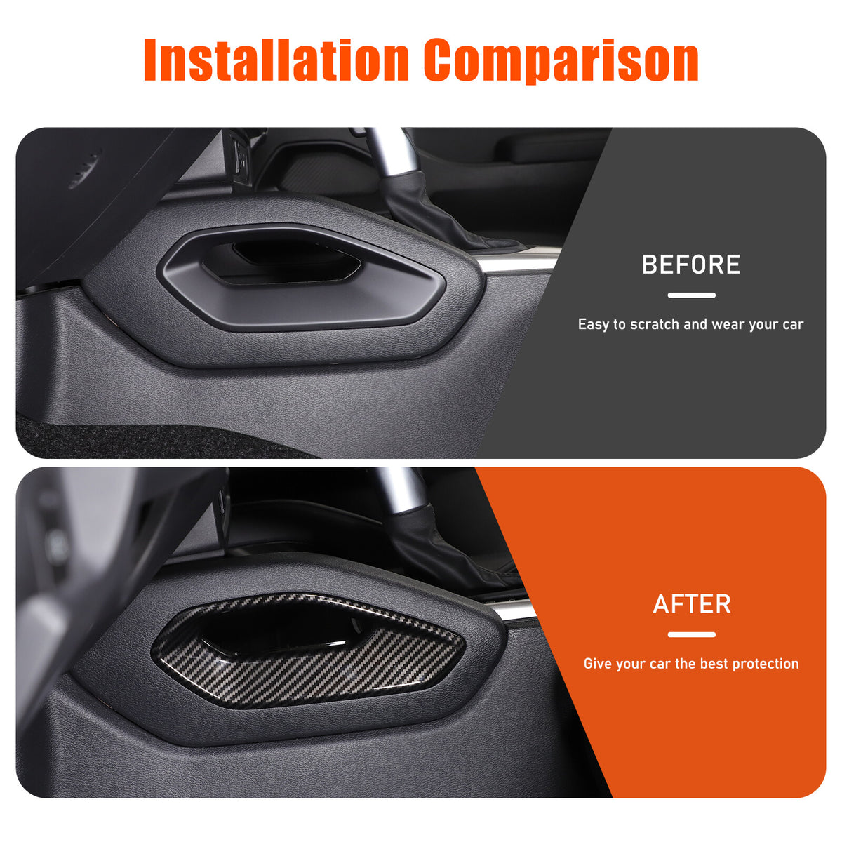 Carbon Fiber ABS Center Console Side Armrest Trim For Nissan Frontier 2022+ 22