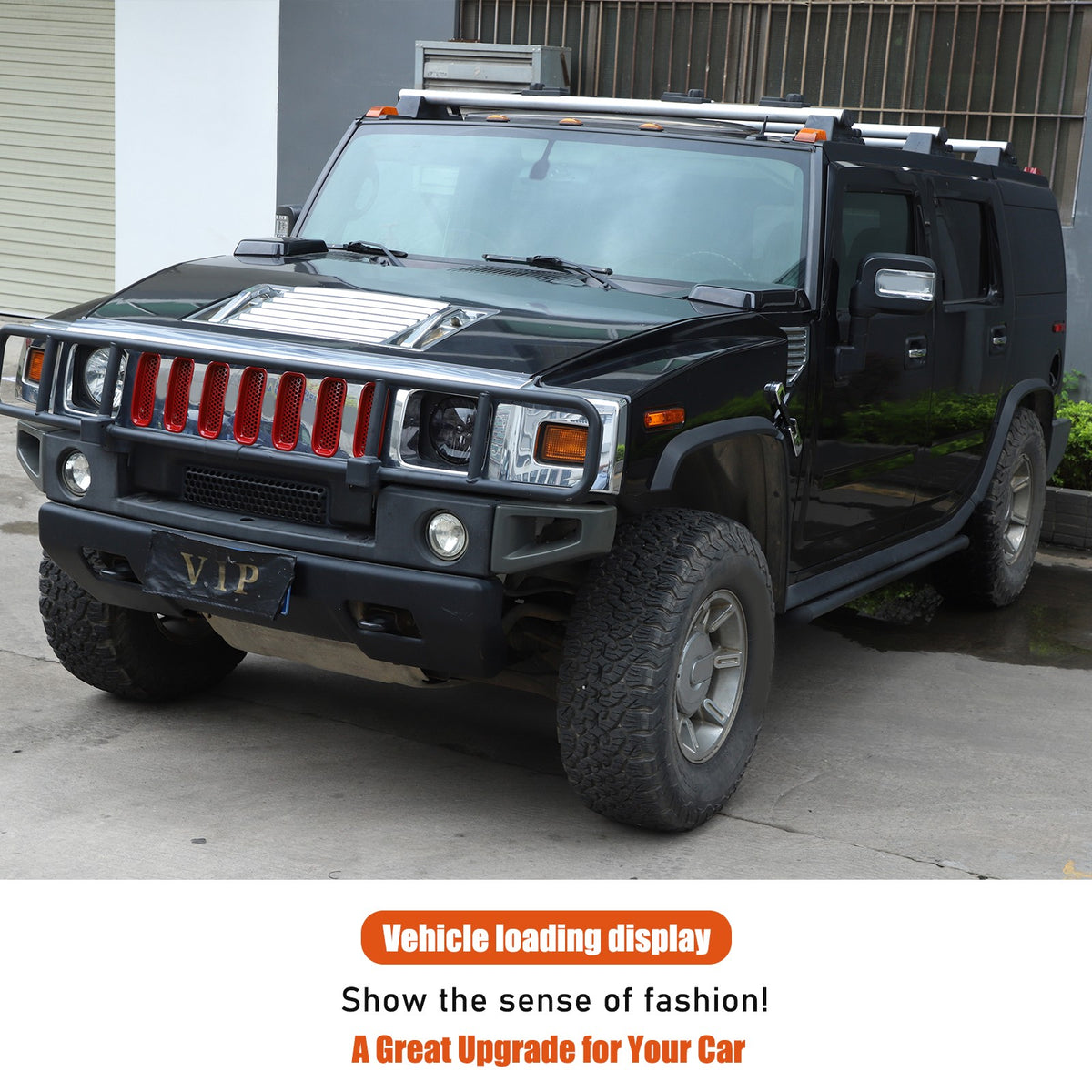 Sport Red ABS Front Grille Anti-Insect Bug Screen Trim For Hummer H2 2003-2009 17