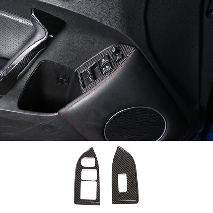 Carbon Fiber Window Lift Panel Switch Cover Trim For Toyota 86/Subaru BRZ 12-20 3