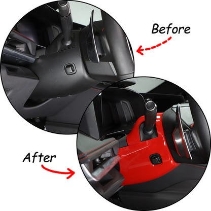 Red ABS Steering Wheel Base Cover Trim Bezels For Corvette C8 2020-2026 US 3