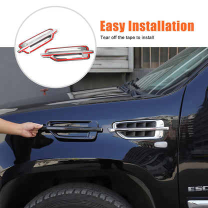 Carbon Fiber ABS Side Fender Airvent Trim For Cadillac Escalade 2007-2014 US 6