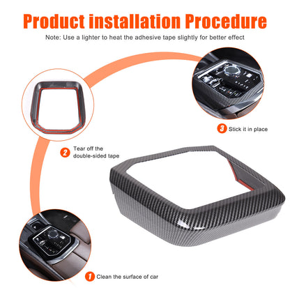 ABS Carbon Fiber Center Gear Shift Panel trim Cover for BMW 7 Serie G70 i7 2023 20