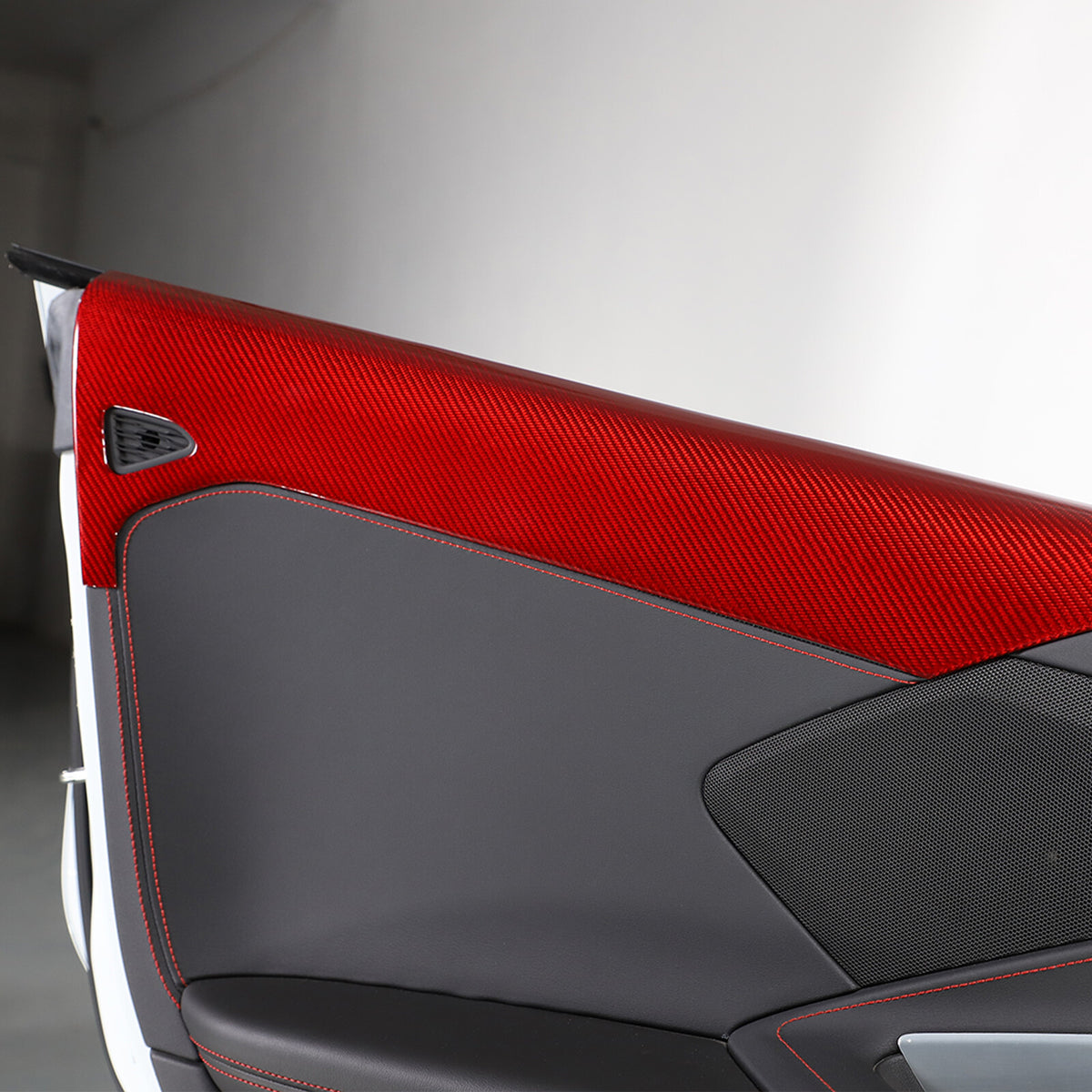 Red Real Carbon Fiber Full Interior Set Decor Trim Kit for Corvette C8 20-25 - Styles 41-45 66