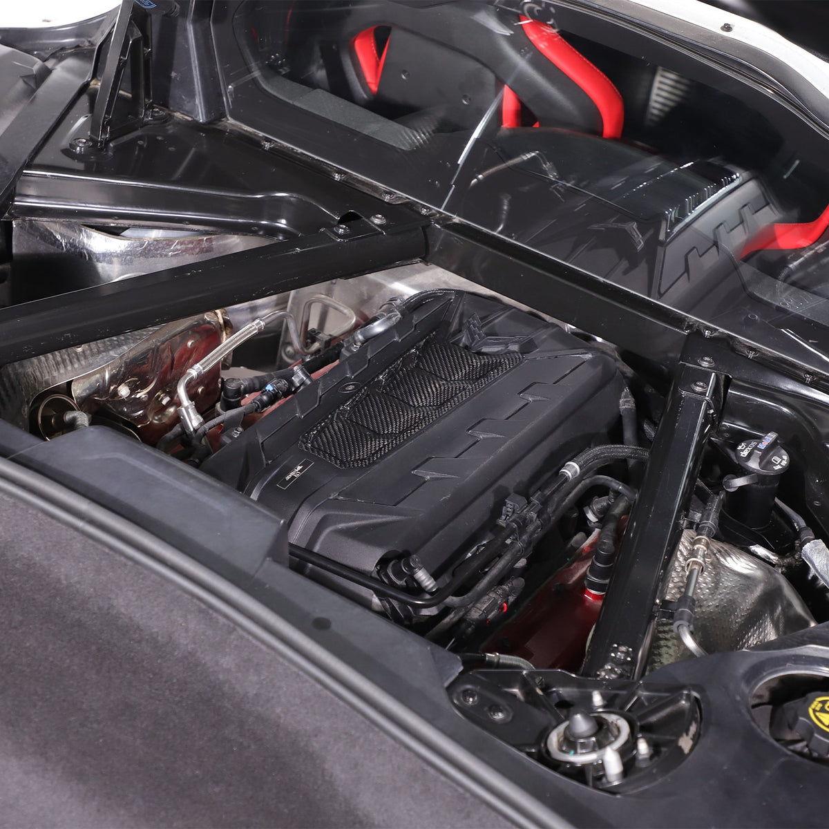 Real Carbon Fiber Engine Hood Center U-Shaped Cover Trim For Corvette C8 2020+ 16