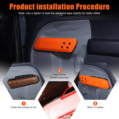 Orange ABS Interior Door Handle Panel Trim For Ford Maverick 2022+ US 21
