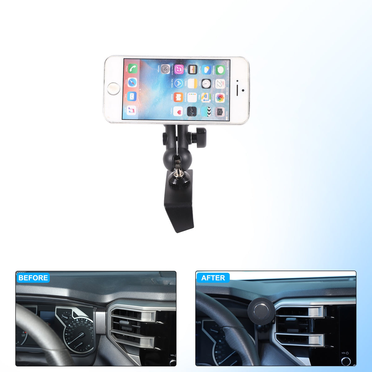 Magnetic Dashboard Right Side Phone Mount Bracket For Toyota Tundra 2022+ US 7