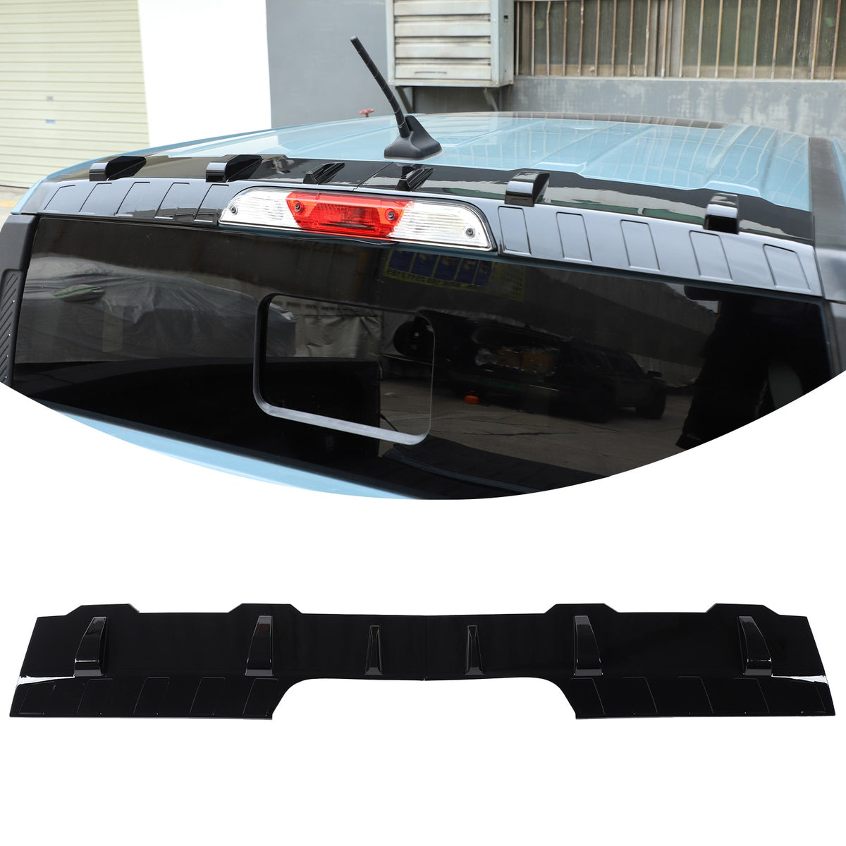 Glossy Piano Black ABS Rear Roof Spoiler Trim For Ford Maverick 2022+ 2