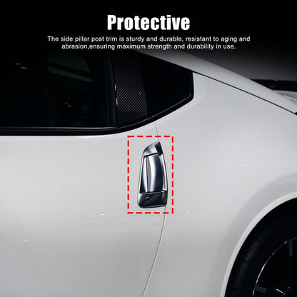 Real Carbon Fiber Exterior Door Handle Cover Bezel For Nissan 370Z Z34 2009-20 8