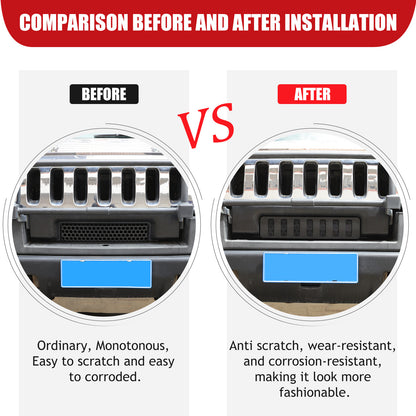 Black Alloy Black Front bumper Lower Grille Trim Cover For Hummer H2 2003-2009 13