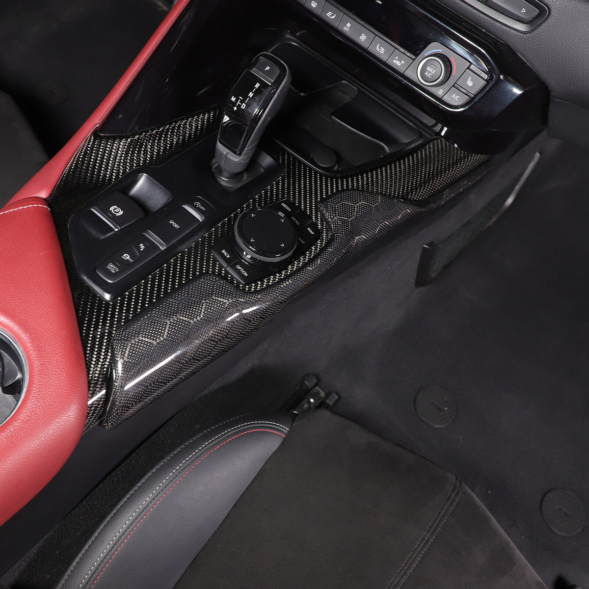 Real Carbon Fiber Console Gear Shift Frame Side Cover For Toyota Supra A90 19-25 13