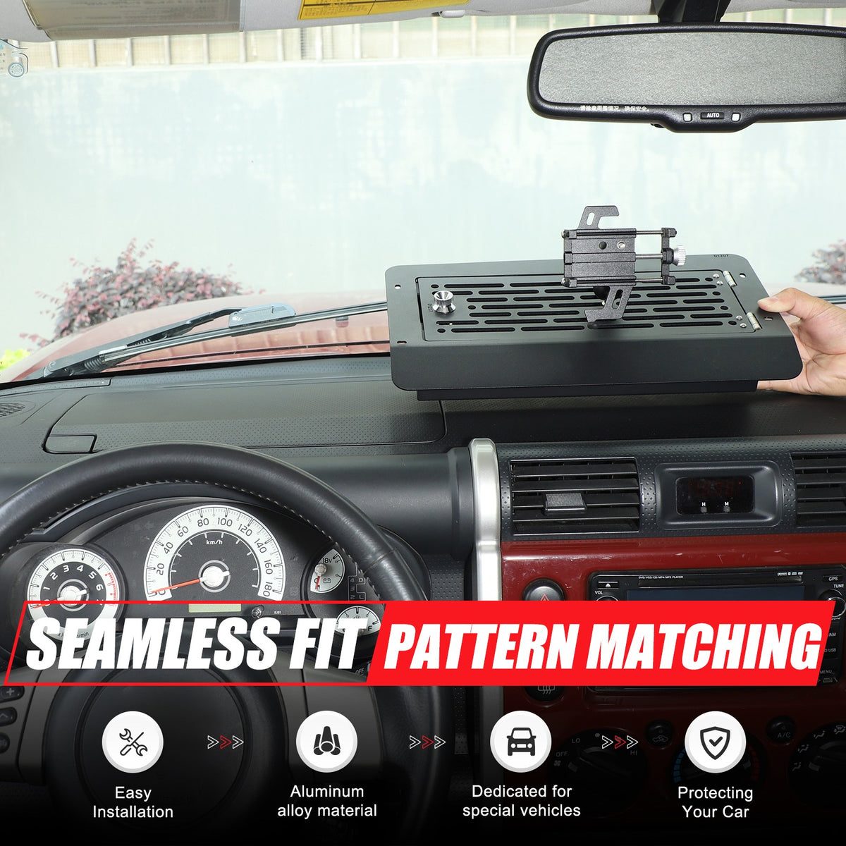 Off-Road Phone Holder with Dashboard Password Box For Toyota FJ Cruiser 2007-21 3