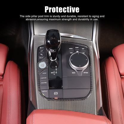 Dry Carbon Fiber Conosle Gear Shift Trim Frame Fits BMW X5 X6 X7 XM 2019-2023 US 15