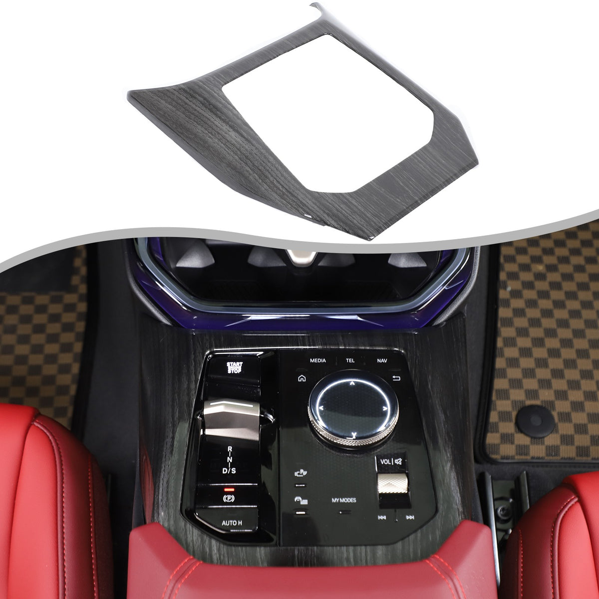 ABS Black Wood Grain Center Console Gear Shift Trim Cover For BMW X3 G45 2025+ 21