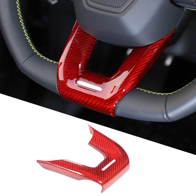 Red Real Carbon Fiber Steering Wheel Trim For Lamborghini Urus/Urus SE 2018-2023 4