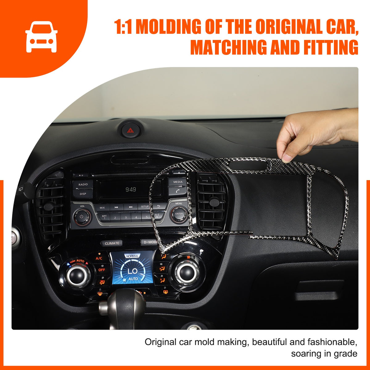 Soft Carbon Fiber Interior Center Console trim Sticker For Nissan Juke 2011-2019 105