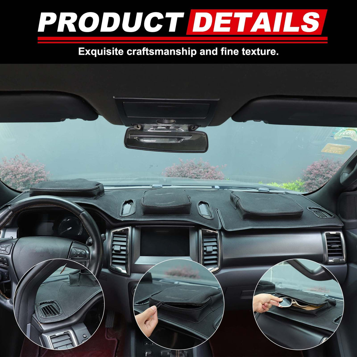 Interior Center Console Dashboard Storage Bag For Ford Ranger T7 T8 2015-21 US 12